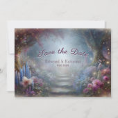 Mystische Blumenwaldhochzeit rettet das Datum Einladung (Vorderseite)