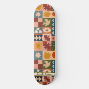Mystische Bohemische Himmelsmuster Skateboard