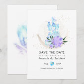 Mystische Boho-Kristallmond-Hochzeit - Merken Sie Save The Date (Vorne/Hinten)