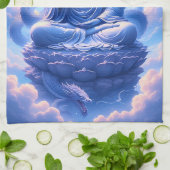 Mystische Buddha-Drachen-Meditation Geschirrtuch (Gefaltet)