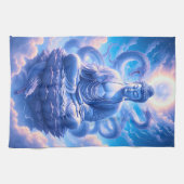 Mystische Buddha-Drachen-Meditation Geschirrtuch (Horizontal)