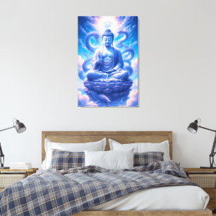 Mystische Buddha-Dragon-Meditation Leinwanddruck
