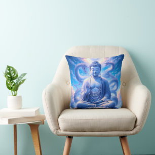 Mystische Buddha-Meditation mit Drachen Kissen