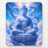 Mystische Buddha-Meditation mit Drachen Mousepad (Vorne)