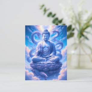 Mystische Buddha-Meditation mit Drachen Postkarte