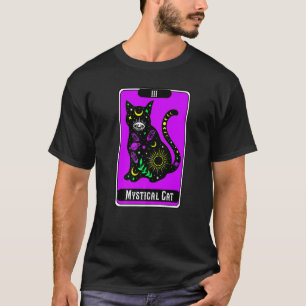 Mystische Cat Tarot Card Moon Symbole T-Shirt