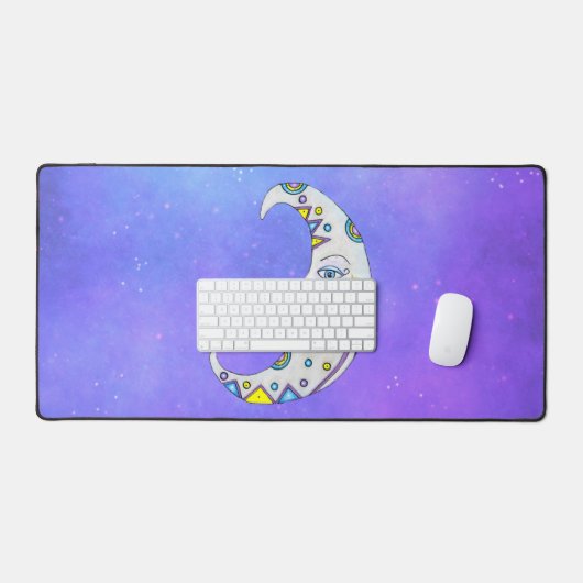 Mystische Crescent Mond Extravagante Farbenfrohe D Schreibtischunterlage (Tastatur & Maus)