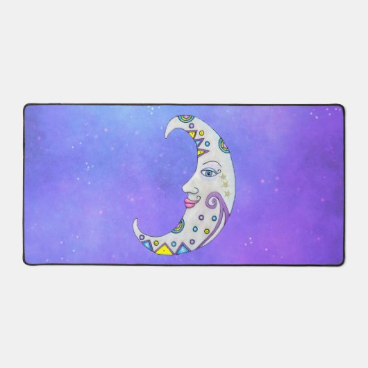 Mystische Crescent Mond Extravagante Farbenfrohe D Schreibtischunterlage (Vorderseite)