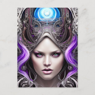 Mystische Dame mit irrigen Augen Postkarte