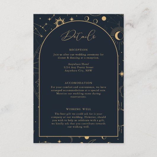 Mystische Daten von Sonne und Mond Begleitkarte (Vorderseite)