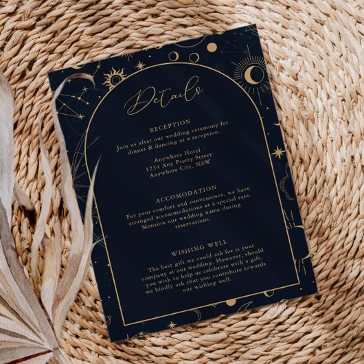 Mystische Daten von Sonne und Mond Begleitkarte