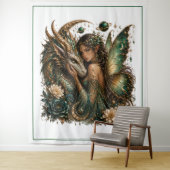 Mystische Drachen-Fee-Kunst Wandteppich (Beispiel)