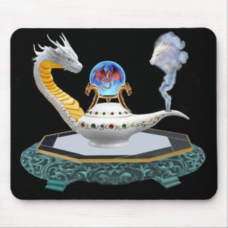 Mystische Drachen-Keramiklampe Kristallkugel-Mausp Mousepad