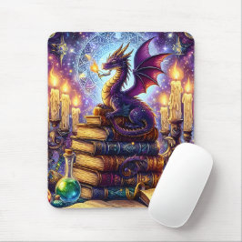 Mystische Drachen-Zauberbücher Mousepad