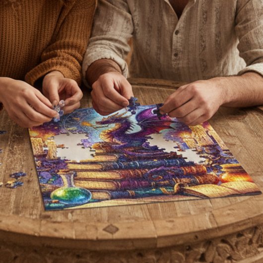 Mystische Drachen-Zauberbücher Puzzle
