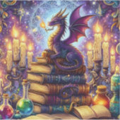 Mystische Drachen-Zauberer-Bücher Aufkleber (Vorderseite)