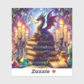Mystische Drachen-Zauberer-Bücher Aufkleber (Blatt)