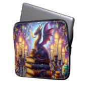 Mystische Drachen-Zauberer-Bücher Laptopschutzhülle (Vorderseite Links)