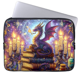 Mystische Drachen-Zauberer-Bücher Laptopschutzhülle