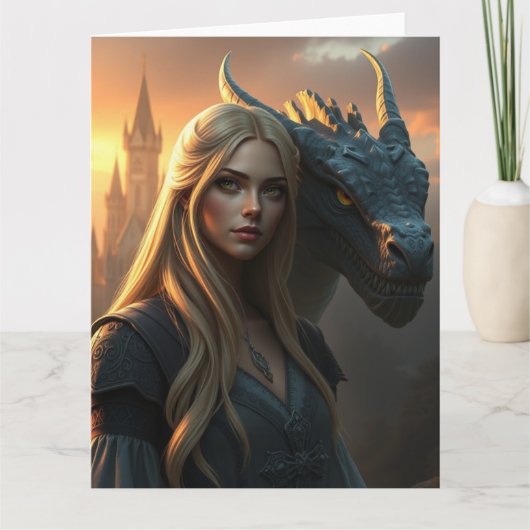 Mystische Drachenkunst Karte (Vorderseite)