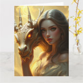 Mystische Drachenkunst Karte (Gelbe Blume)