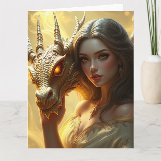 Mystische Drachenkunst Karte (Vorderseite)