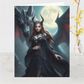 Mystische Drachenkunst Karte (Gelbe Blume)