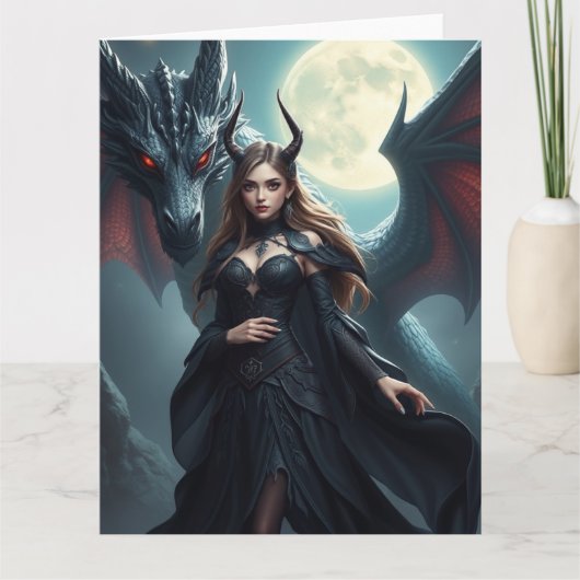 Mystische Drachenkunst Karte (Vorderseite)