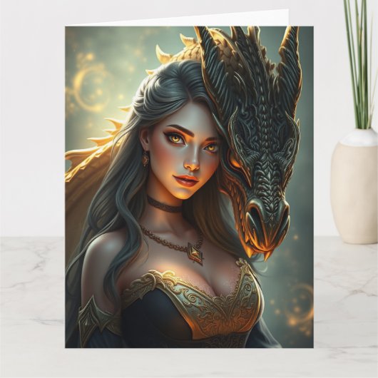 Mystische Drachenkunst Karte (Vorderseite)