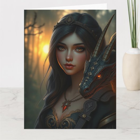 Mystische Drachenkunst Karte (Vorderseite)