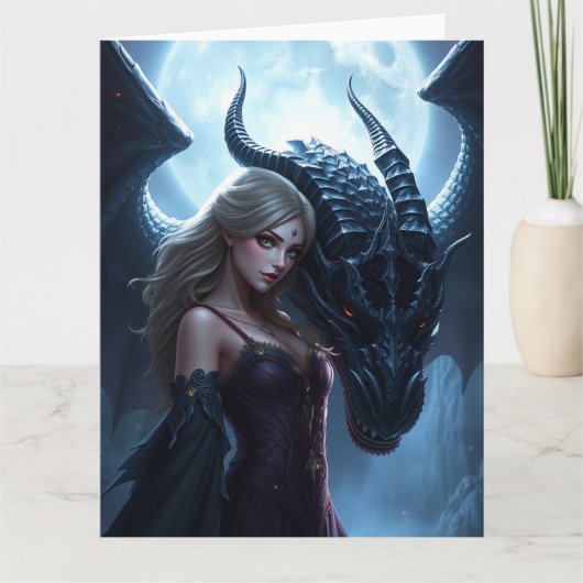 Mystische Drachenkunst Karte (Vorderseite)