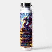 Mystische Drachenzauberer Bücher Trinkflasche (Vorne)