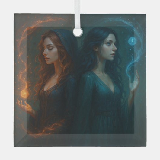 Mystische Dualität Ornament Aus Glas (Vorderseite)