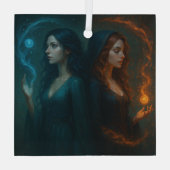 Mystische Dualität Ornament Aus Glas (Rückseite)