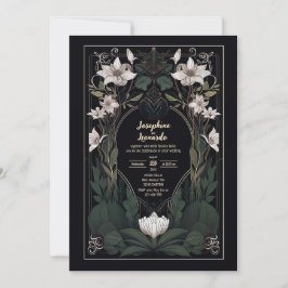 Mystische dunkle Jugendstil-Einladung zur Hochzeit Einladung