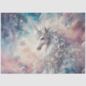 Mystische Einhorn-Galaxie-Himmel-Dekupage Seidenpapier (Vorderseite)
