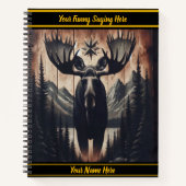 Mystische Elchschnitzerei aus dunklem Holz Notizblock (Vorderseite)