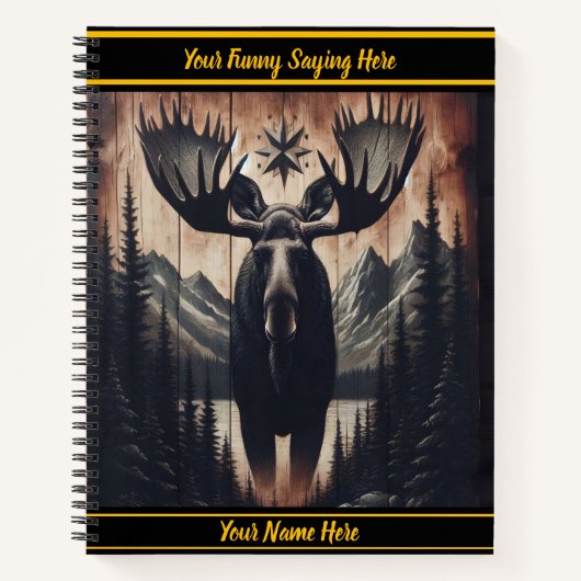 Mystische Elchschnitzerei aus dunklem Holz Notizblock (Vorderseite)