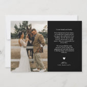 Mystische Elegance Foto Collage Wedding Black Dankeskarte (Rückseite)