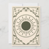 Mystische Elegante Olive Tarot Gotische Hochzeit Einladung (Rückseite)