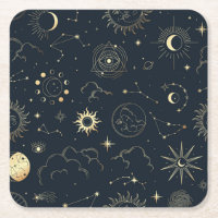 Mystische Elemente der Himmelssonne und des Mondes