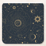 Mystische Elemente der Himmelssonne und des Mondes Rechteckiger Pappuntersetzer<br><div class="desc">Dieser einzigartige Untersetzer wurde für die Koordination mit unserer Celestial Mystic Collection konzipiert und besticht durch wunderschöne goldene Himmelselemente auf dunklem Marinestützpunkt. Für eine erweiterte Anpassung dieses Designs, z.B. das Ändern des Layouts, des Schriftartes oder der Textgröße, klicken Sie bitte auf den obigen Button "KENNEN". Bitte kontaktieren Sie mich für...</div>