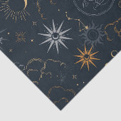 Mystische Elemente der Himmelssonne und des Mondes Seidenpapier (Ausschnitt)