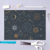 Mystische Elemente der Himmelssonne und des Mondes Seidenpapier (Handwerk)