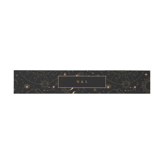 Mystische Elemente der Himmelswelt beginnen mit sc Einladungsbanderole (Flach)