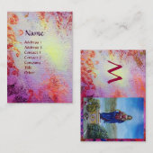 MYSTISCHE ERINNERUNGEN MONOGRAM rosa lila-blau Visitenkarte (Vorne/Hinten)