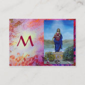 MYSTISCHE ERINNERUNGEN MONOGRAM rosa lila-blau Visitenkarte (Rückseite)