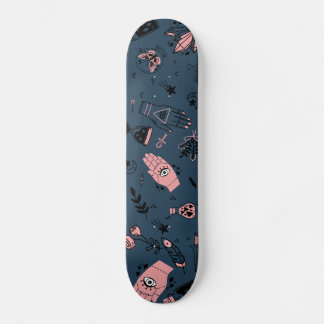 Mystische Esoterische Rosa Böse Augen Hand Tränke Skateboard