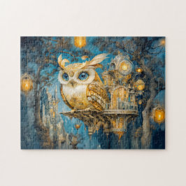 Mystische Eule im Baum Burg Puzzle