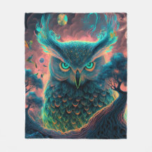 Mystische Eule psychedelische Decke | Geistiges Ti